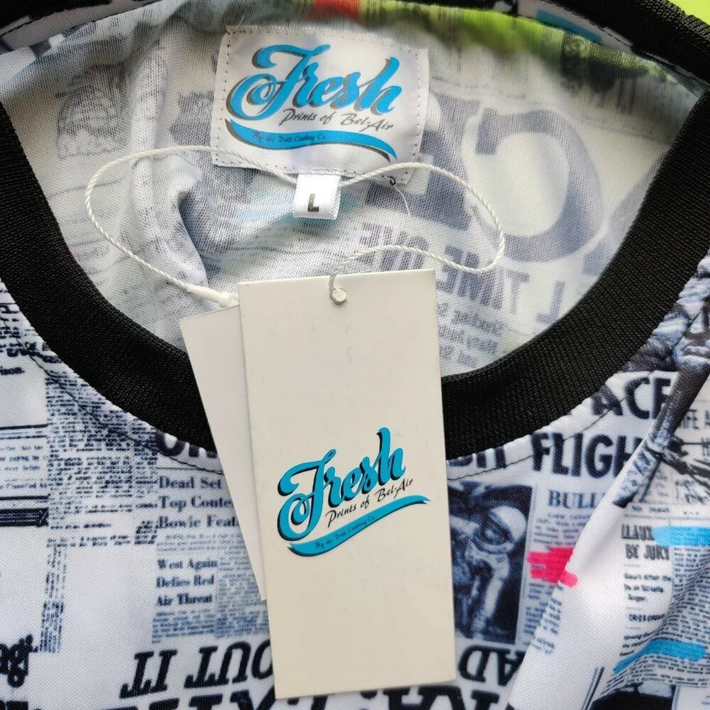 Fresh Prints of Bel Air T-Shirt Mens L All Over Print 90s Style Graphics NWT - Picture 11 of 11